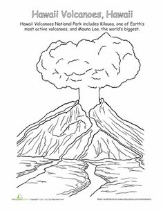 Hawaii Volcano Coloring Pages Image