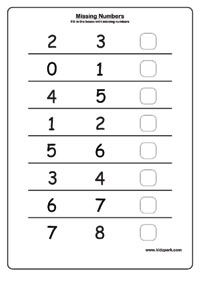 Kindergarten Missing Number Worksheet