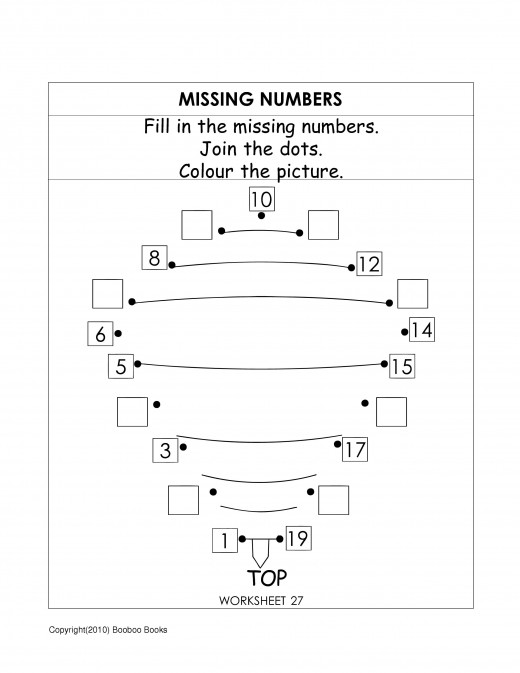 Kindergarten Missing Number Worksheet