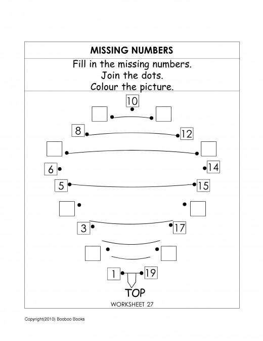 Kindergarten Missing Number Worksheet