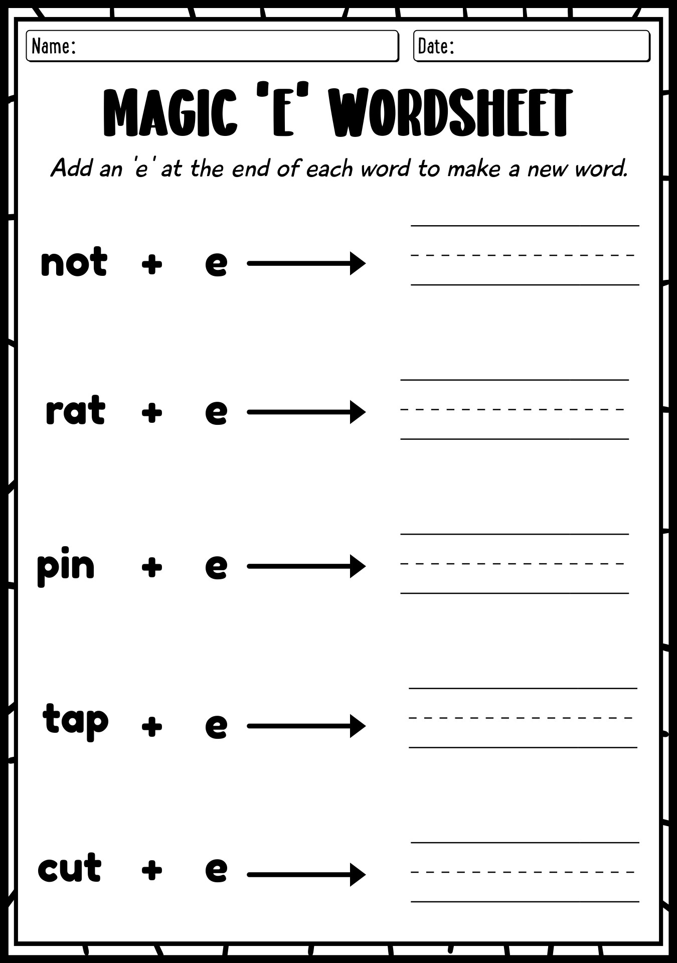 20 CVCe Worksheets For First Grade Worksheeto