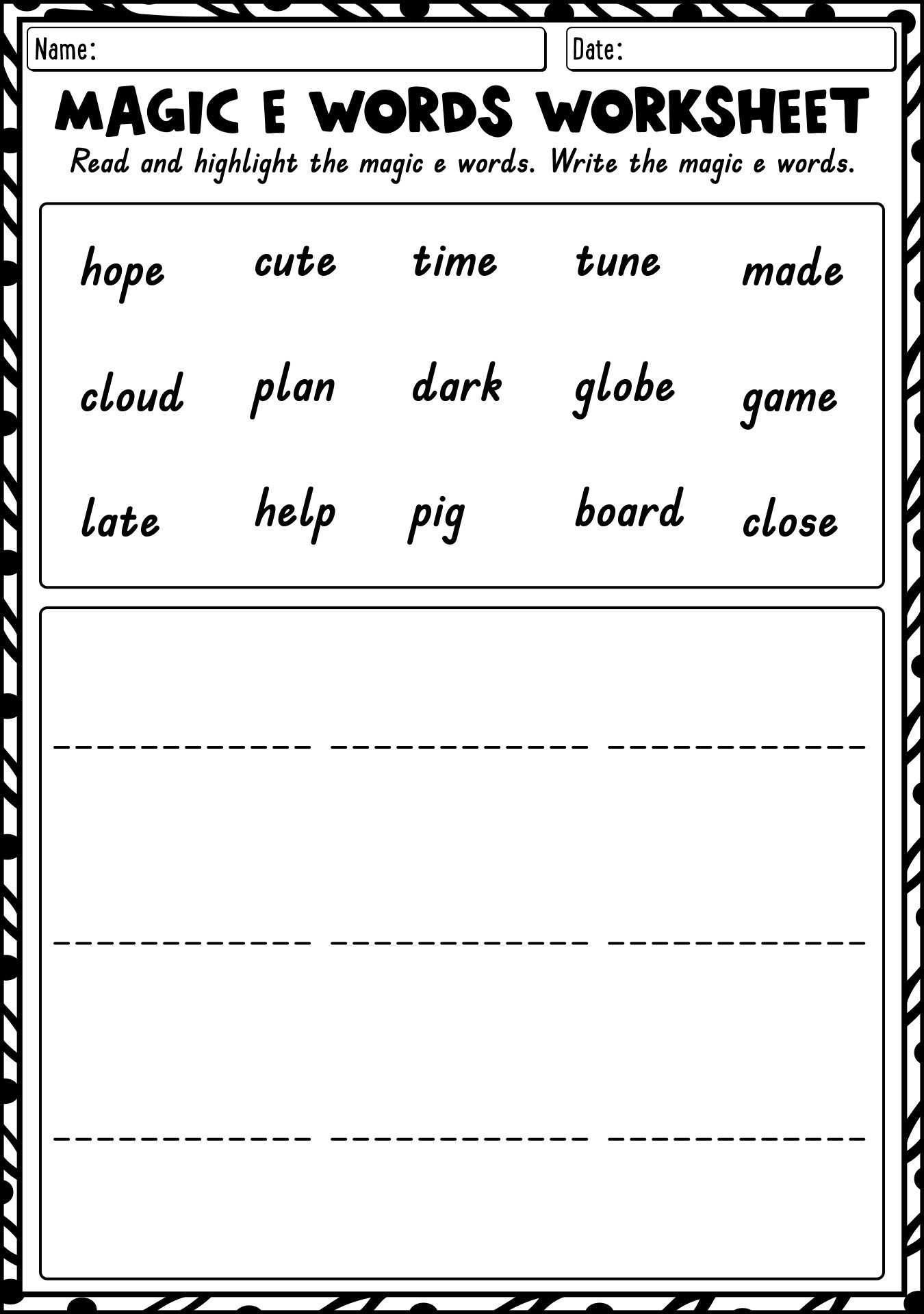 20 CVCe Worksheets For First Grade Worksheeto