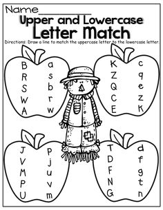 Match Upper and Lowercase Letters Worksheet Image