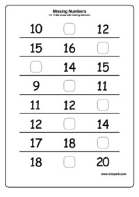 Missing Number Worksheet