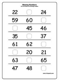Missing Number Worksheet Image