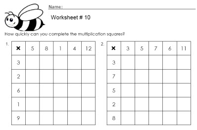 Multiplication Facts Worksheets Image