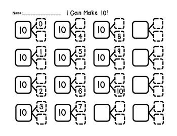 Number Bonds Worksheets