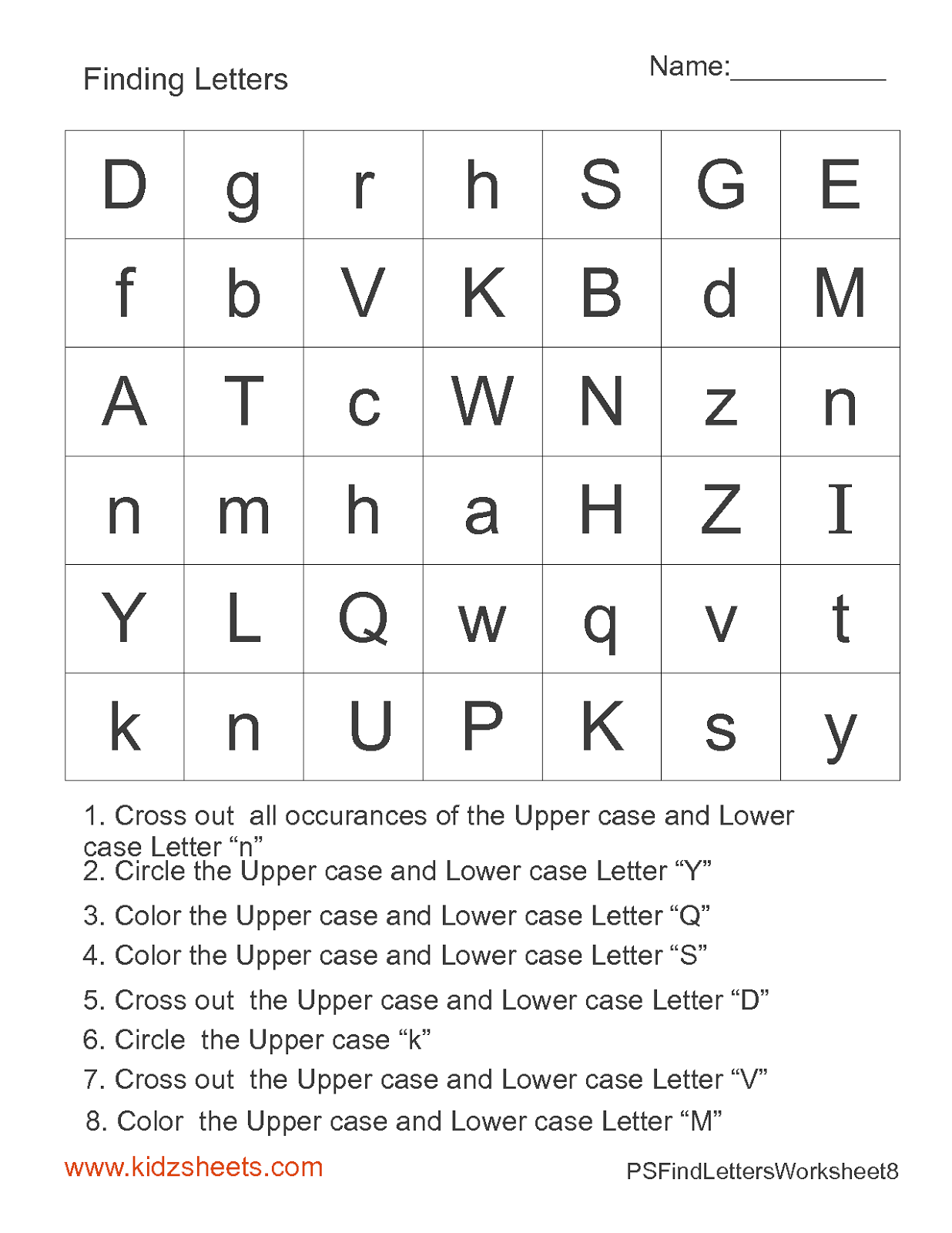 Preschool Letter Find Worksheets Image