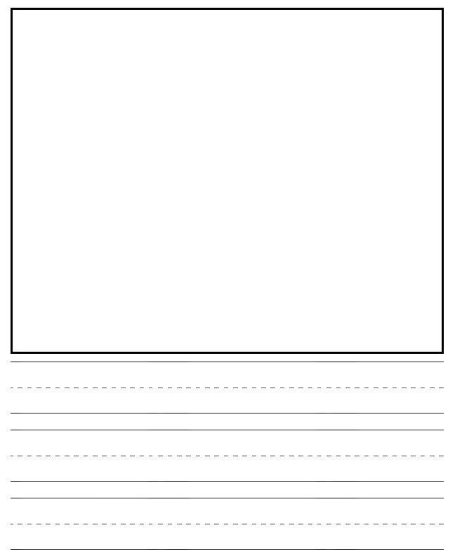 Printable Kindergarten Writing Paper with PictureBox Image
