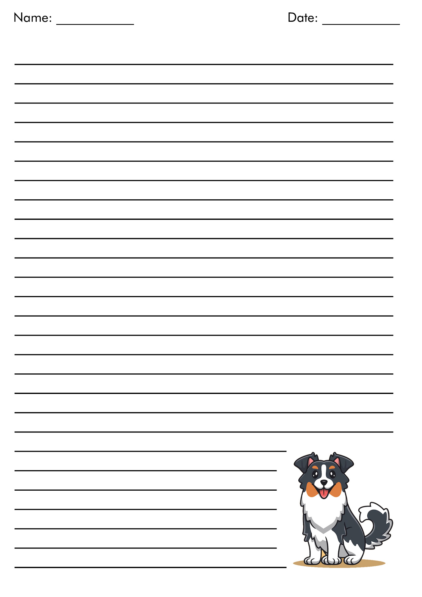 Printable Lined Paper Template Image