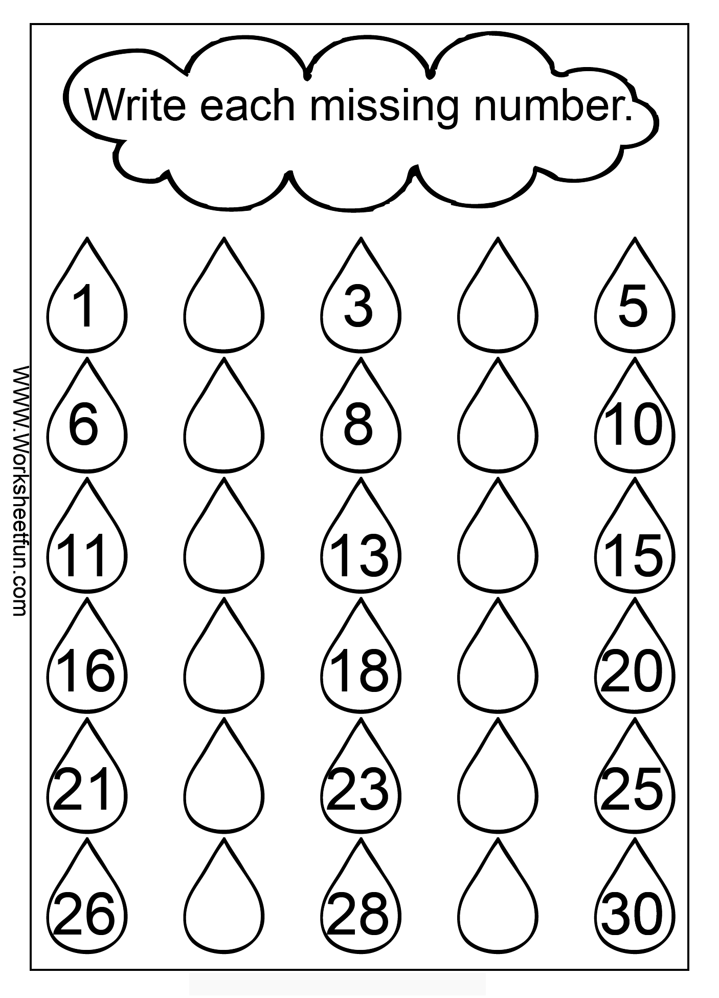 Printable Missing Numbers Worksheets 1 30 Image