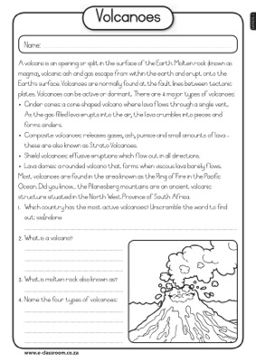Printable Volcano Worksheets Image