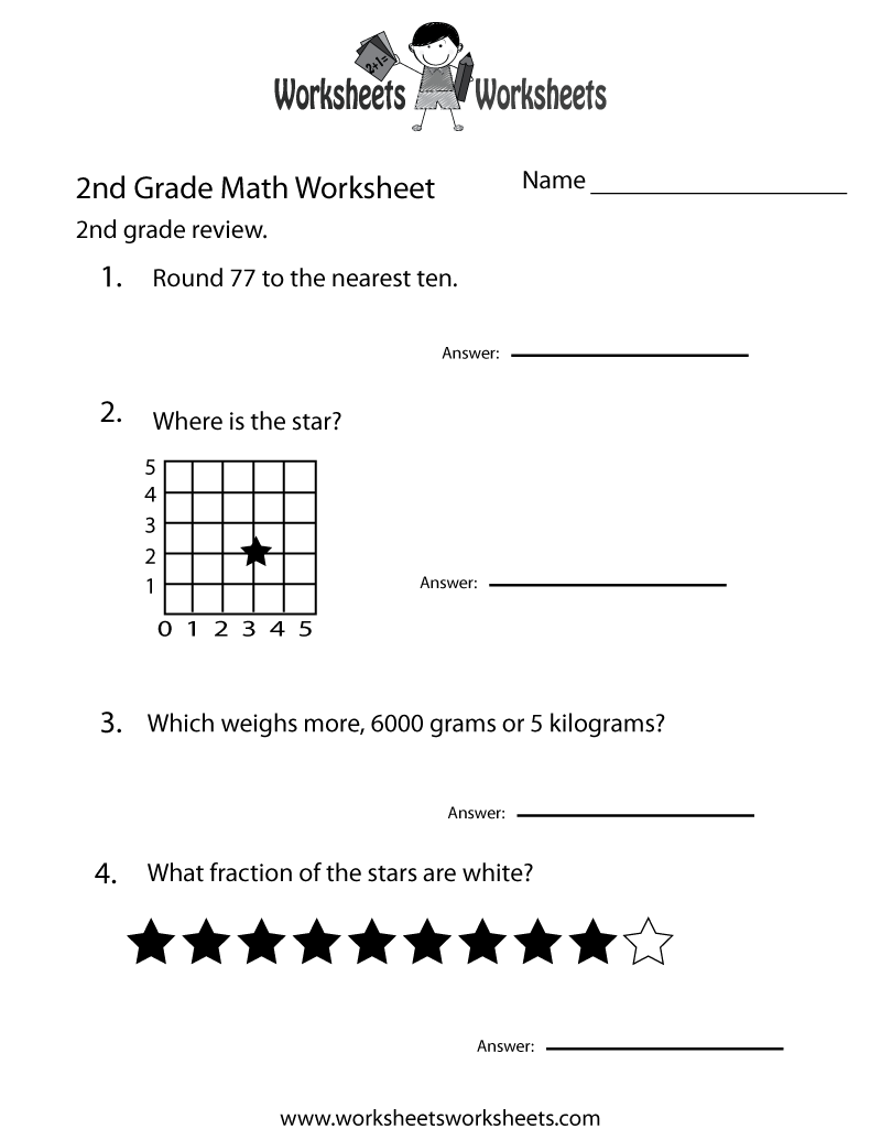 Second Grade Math Worksheets Printable Image