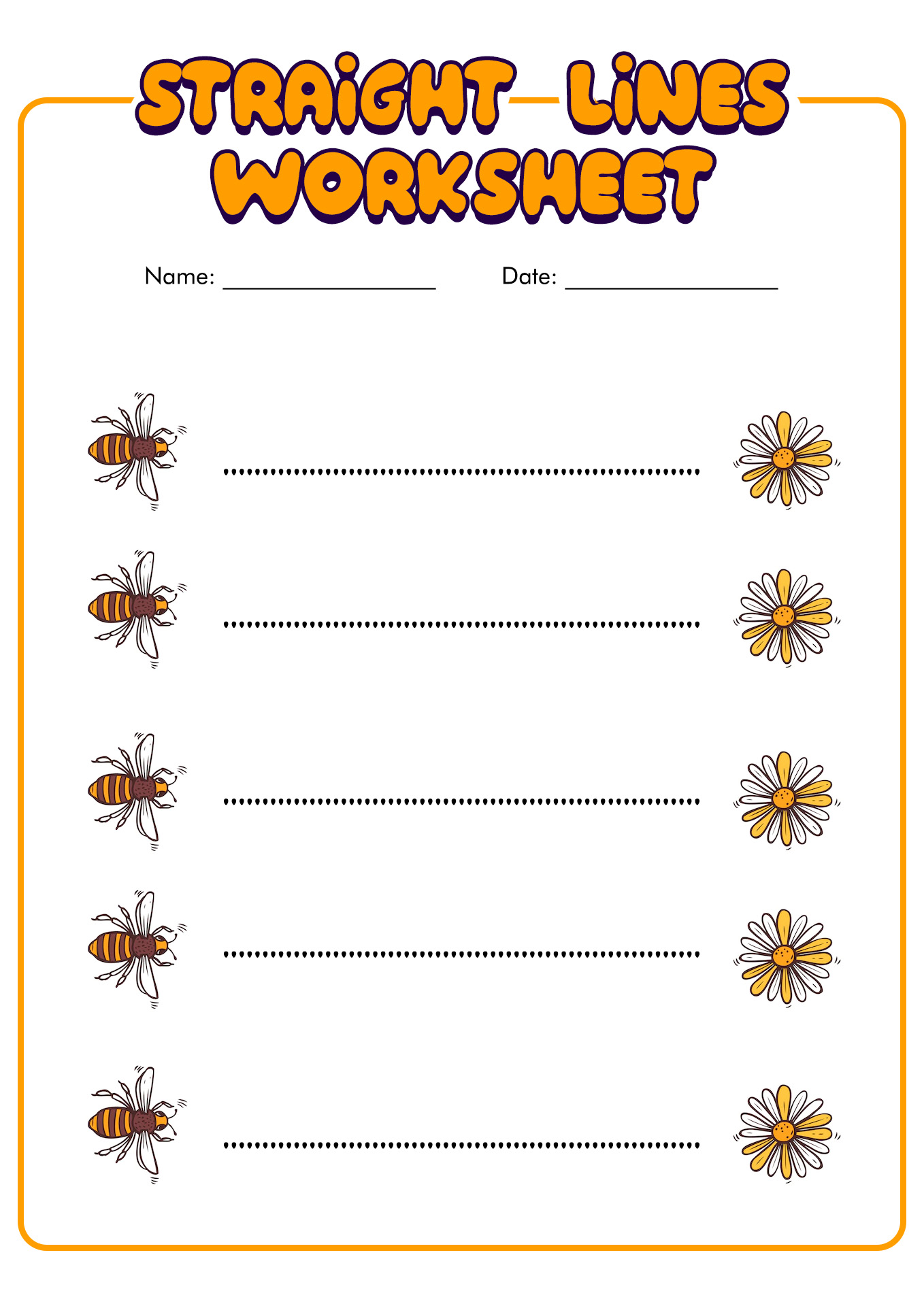 Straight Line Tracing Worksheets Image