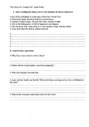 The Diary of Anne Frank Worksheet Answers Image