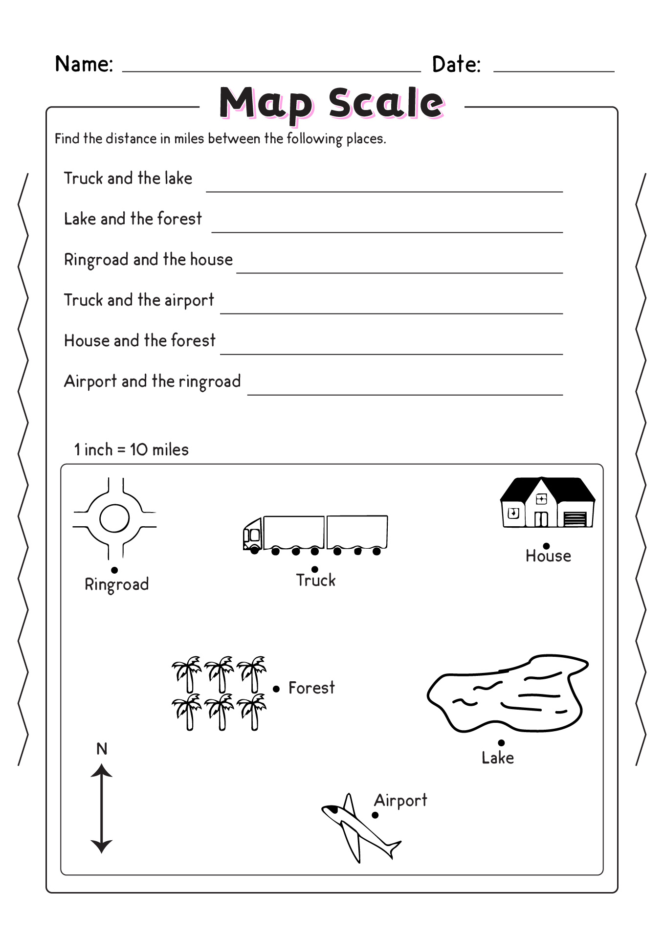 Using a Map Scale Worksheet
