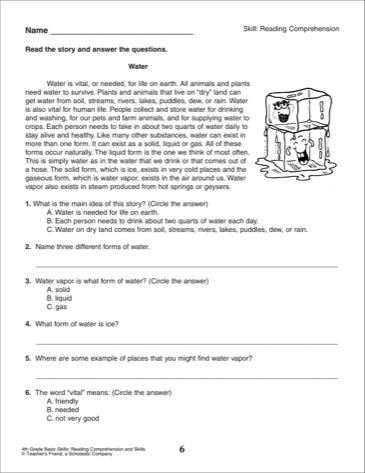 4th Grade Reading Comprehension Passages Image