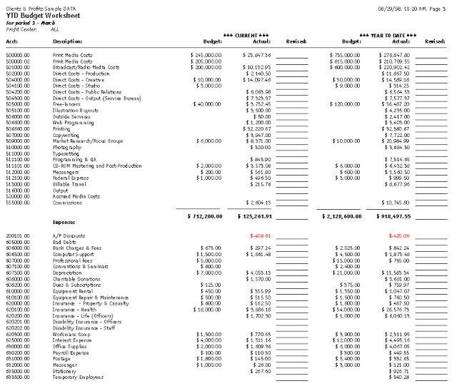 Accounting Worksheet Template