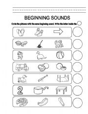 Beginning Sounds Worksheets Image