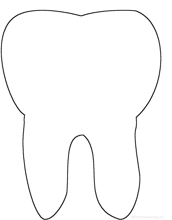 Blank Tooth Outline Printable Image