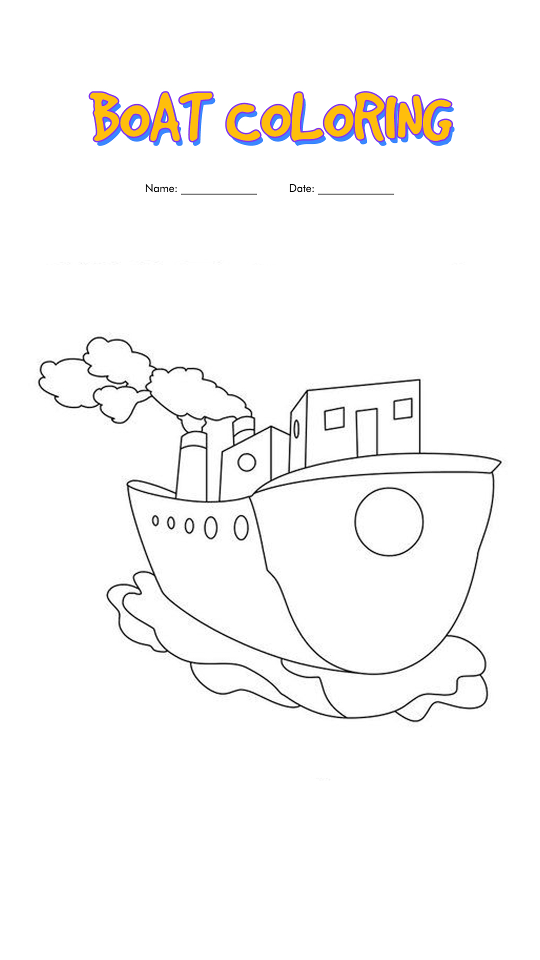 Boat Coloring Pages Image