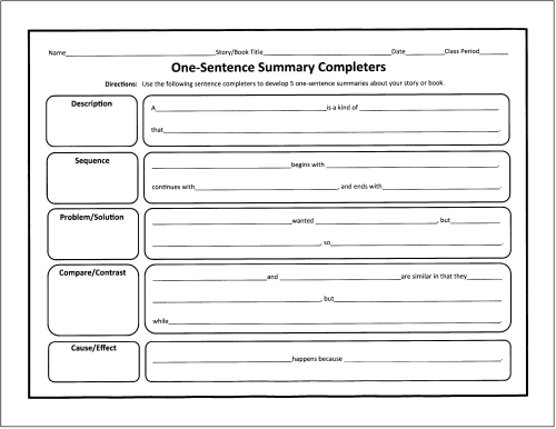 Book Chapter Summary Graphic Organizer Image