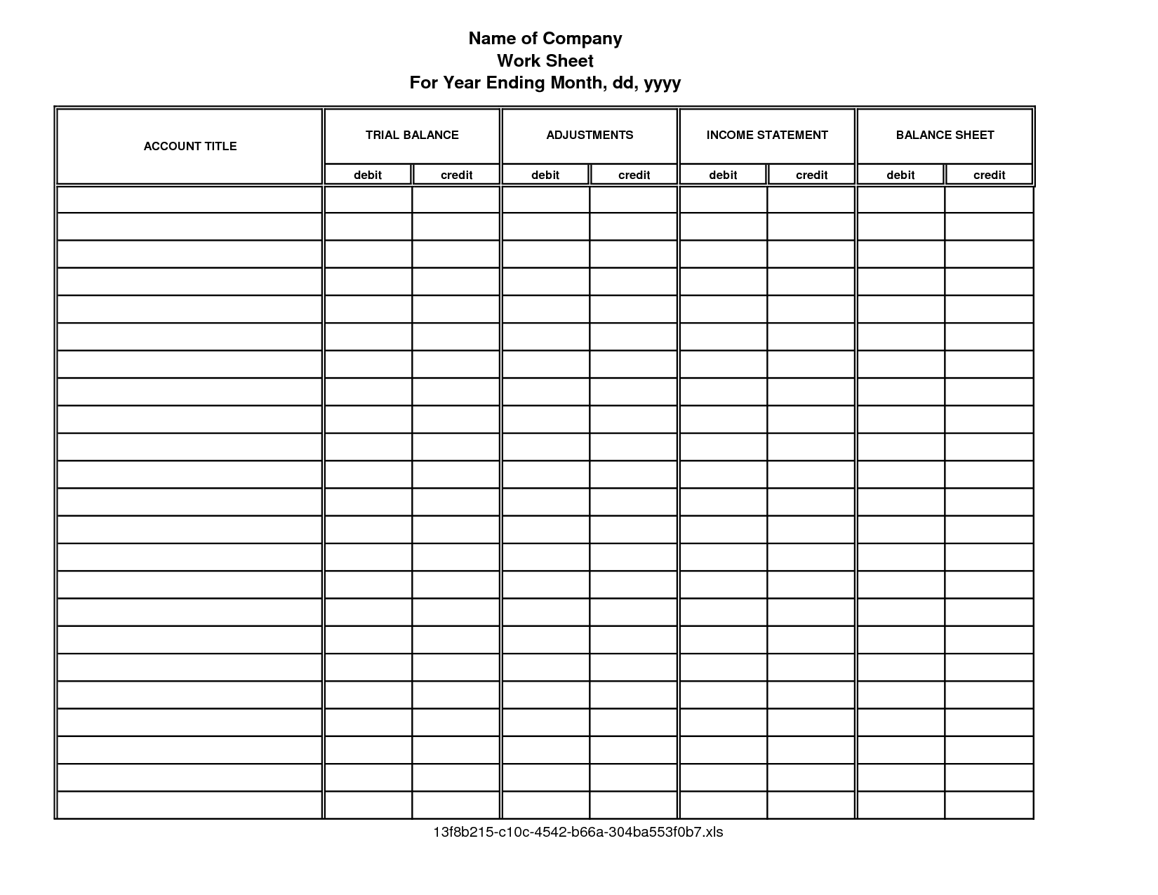 Free Printable Accounting Ledger Sheets