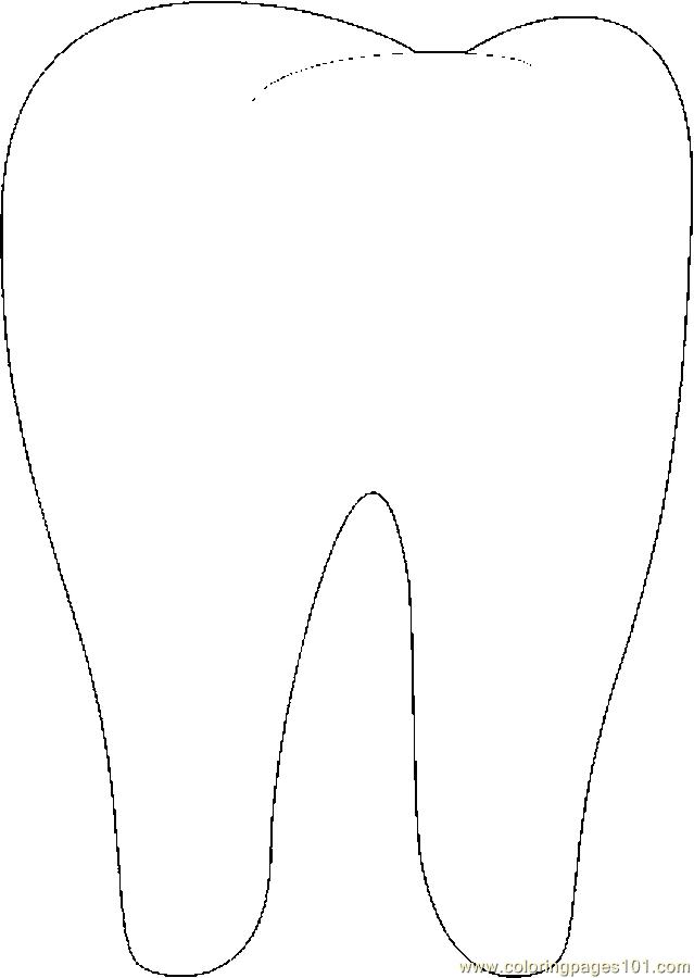 Free Printable Tooth Coloring Page Image