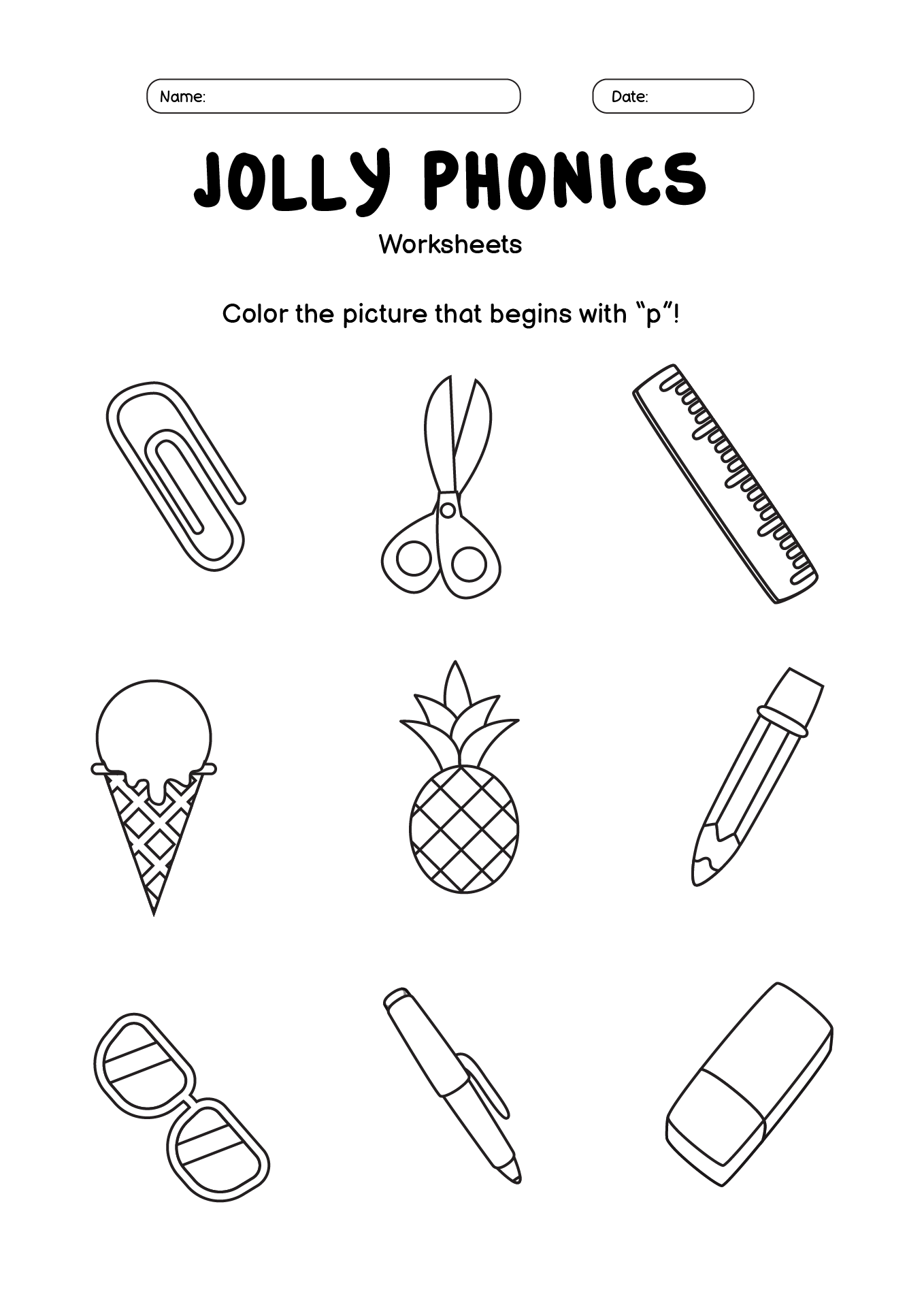12 Free Jolly Phonics Worksheets