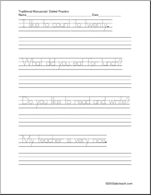 Kindergarten Sentence Writing Practice Worksheets Image