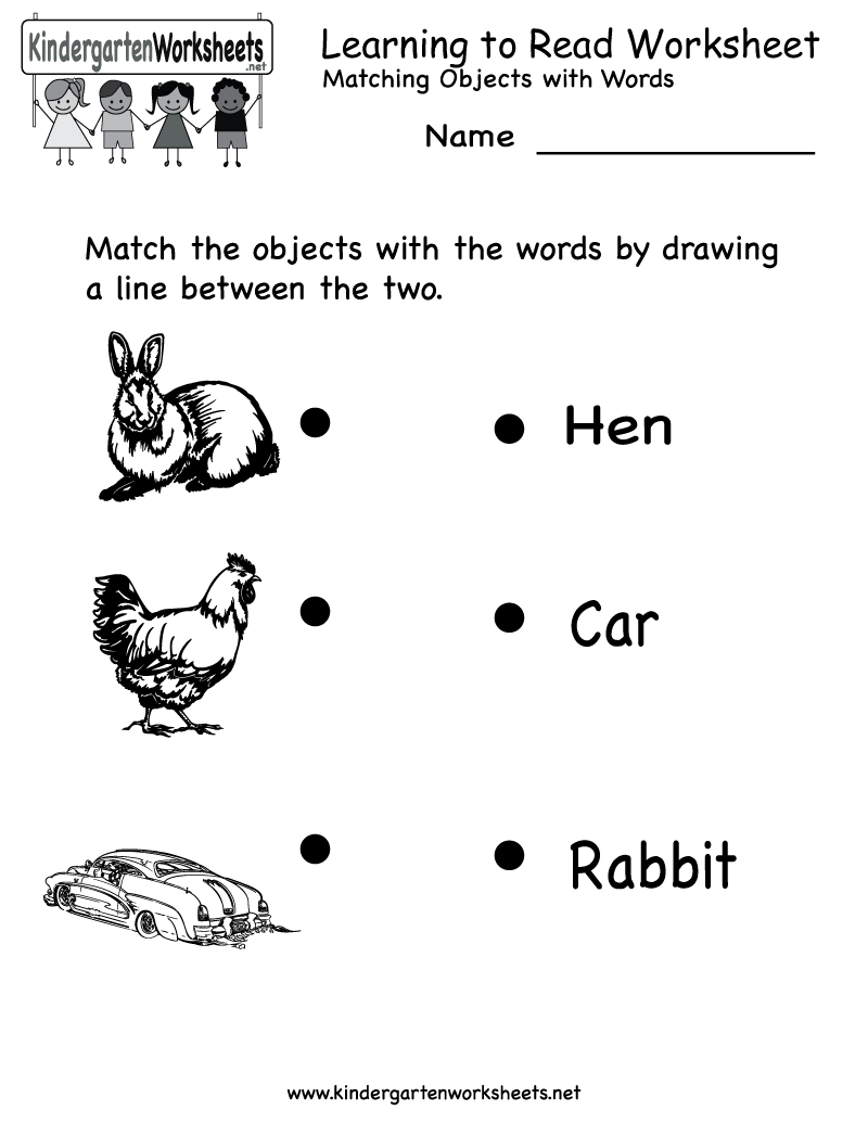 Learning to Read Worksheets Kindergarten Image