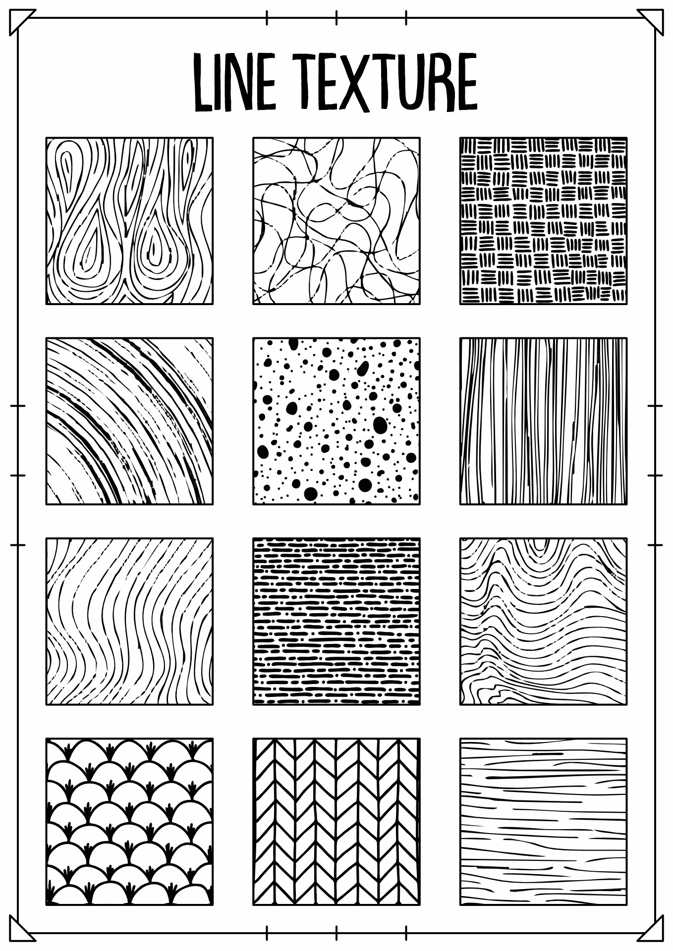 Line Texture Pattern Drawings