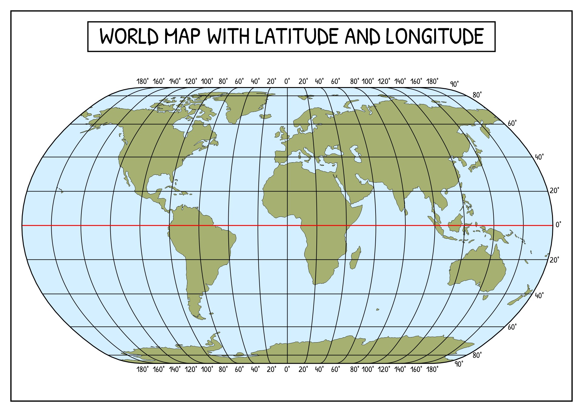 Map with Latitude and Longitude