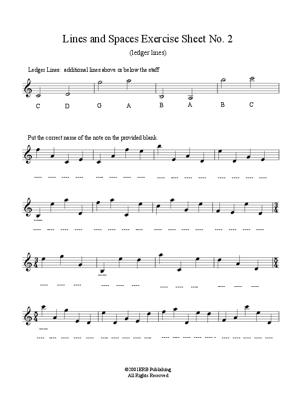 Music Ledger Lines Worksheets Image