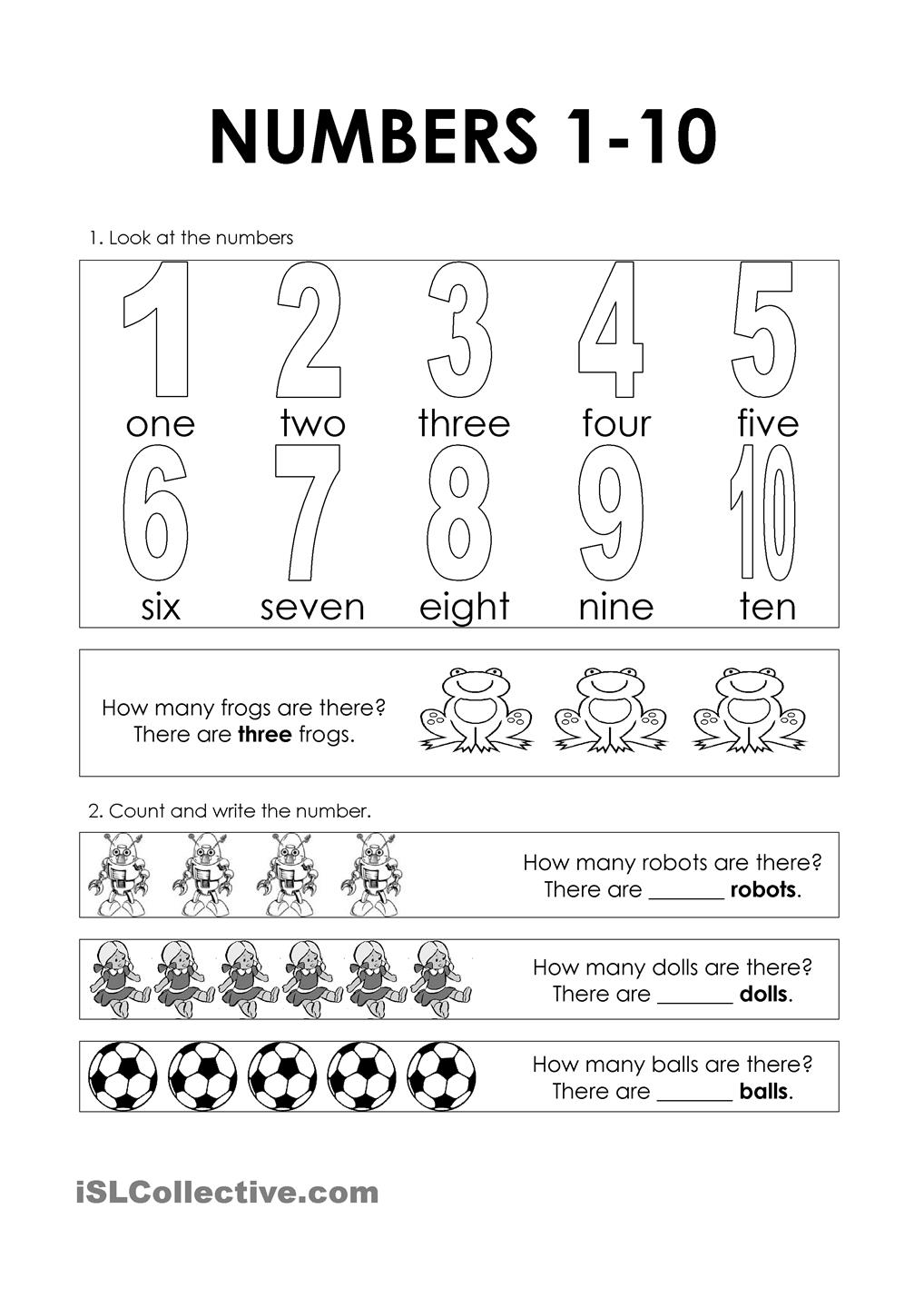 Numbers English Worksheet