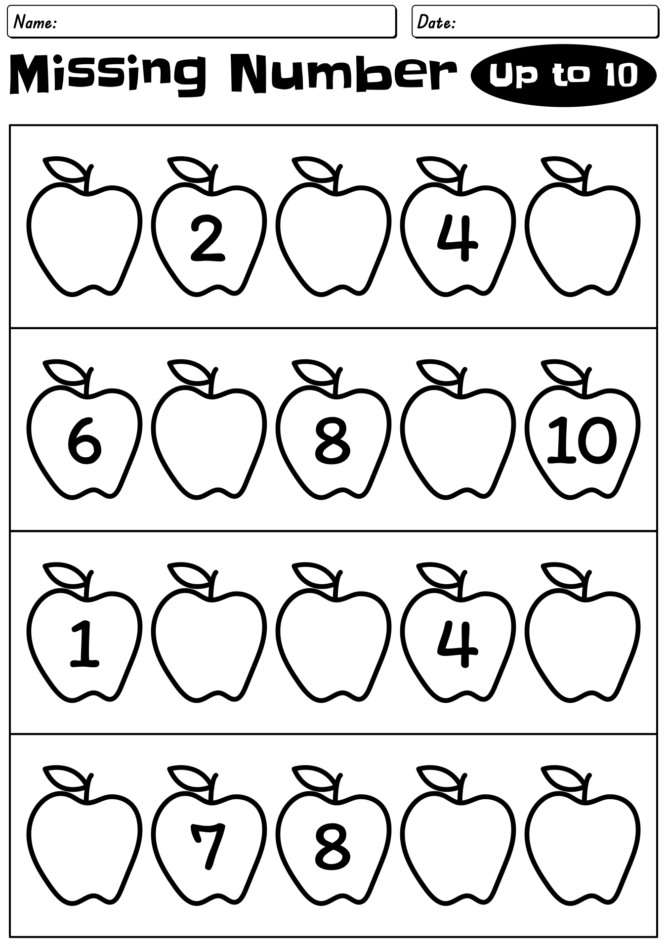 Numbers 1 10 Worksheets Esl