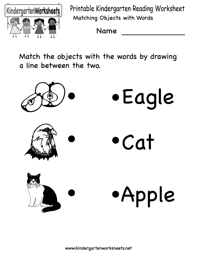 Printable Kindergarten Reading Worksheet