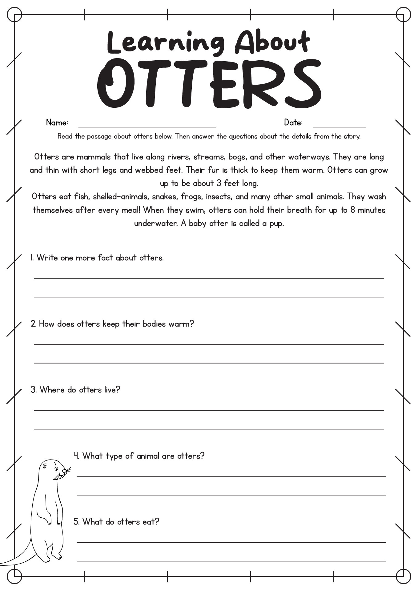 Reading Informational Text Worksheets 3rd Grade