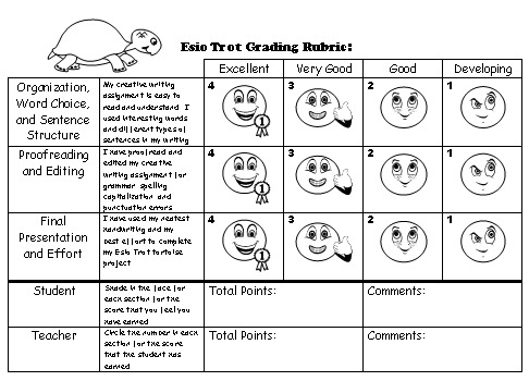 Smiley-Face Writing Rubric Image