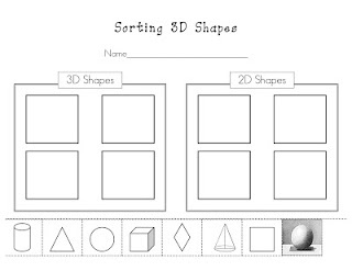 Sorting 2D and 3D Shapes Worksheet Image