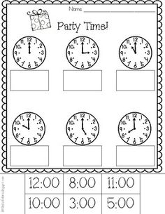 The Half Hour Telling Time Worksheets to Printable Image