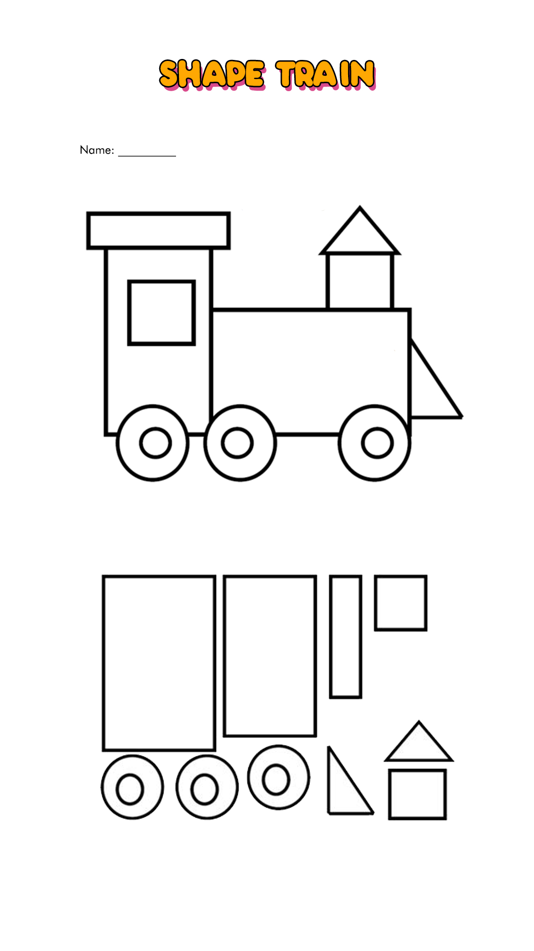Train Shapes to Cut Out