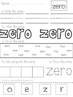 Words and Numbers Worksheets Image