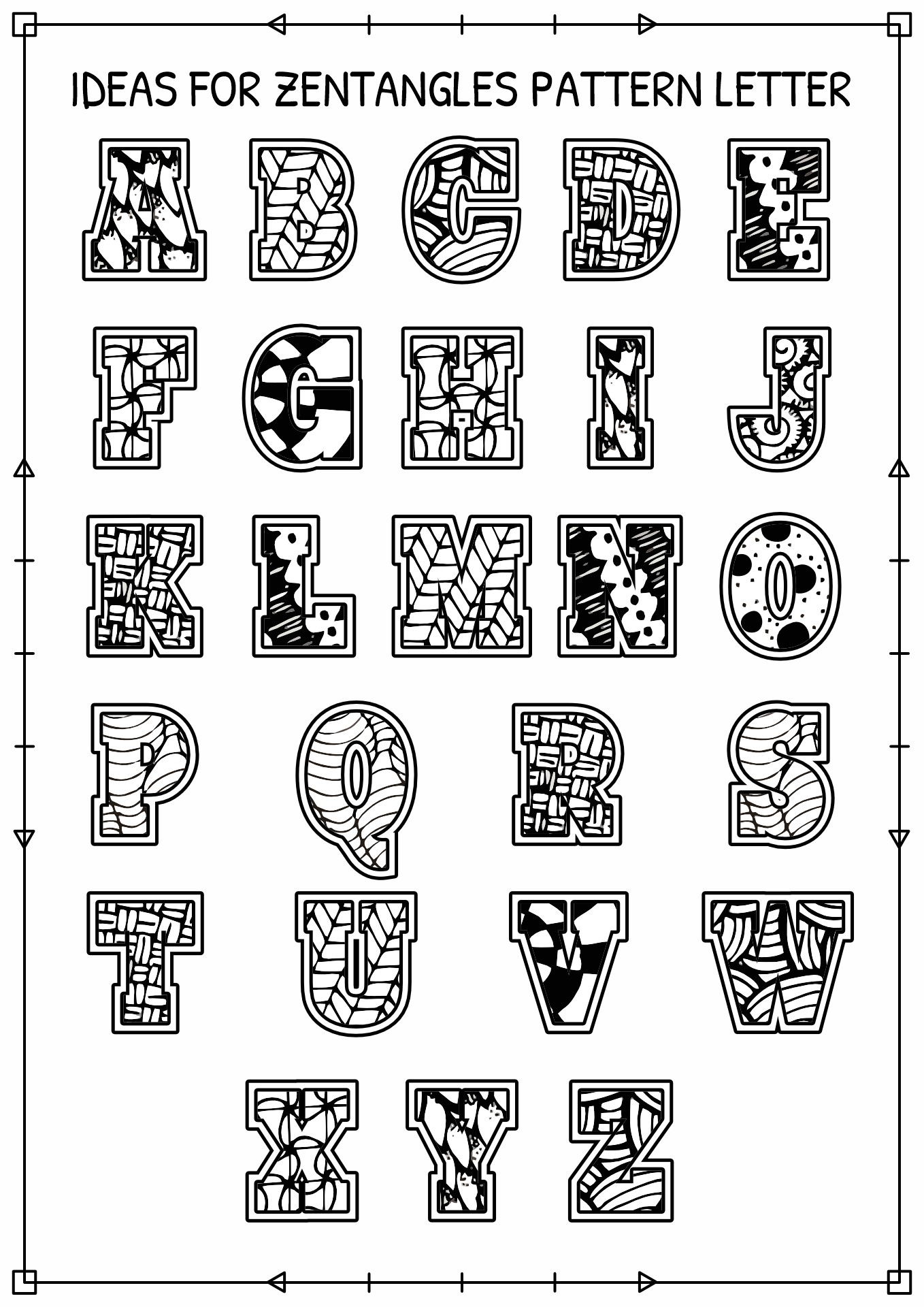 Zentangle Letter Art Pattern Ideas