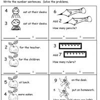 1st Grade Addition Math Word Problem Worksheets Image