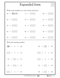 Expanded Form 2nd Grade Math Worksheets Image