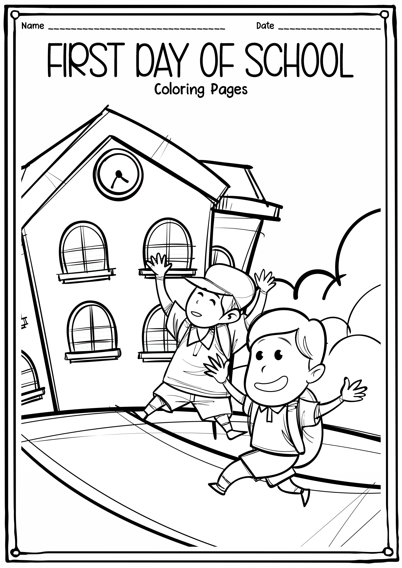First Day of School Kindergarten Worksheets Image