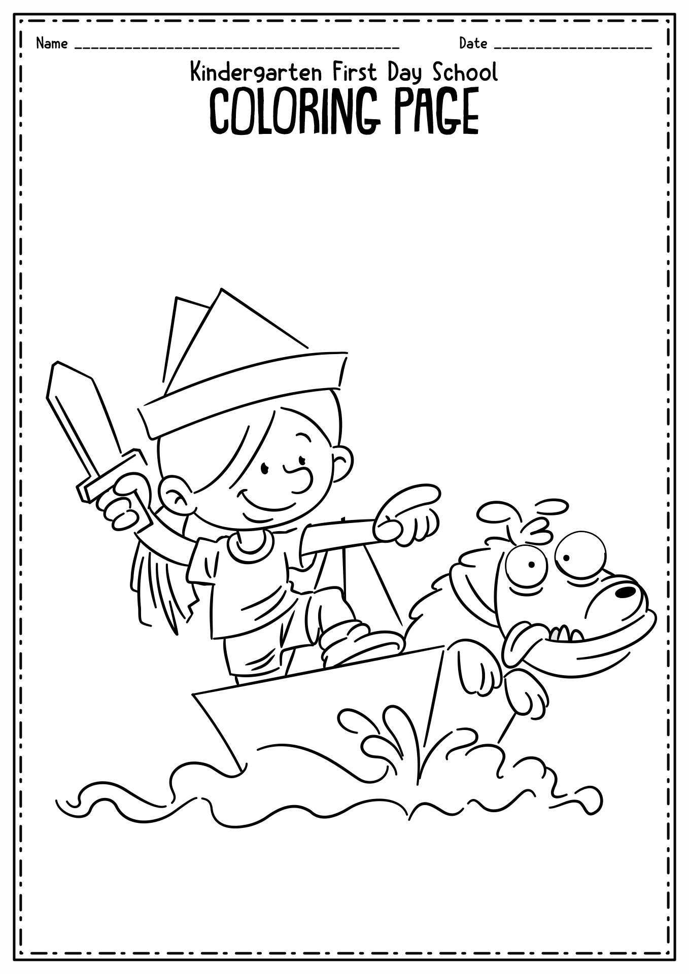 First Day School Kindergarten Coloring Pages Image