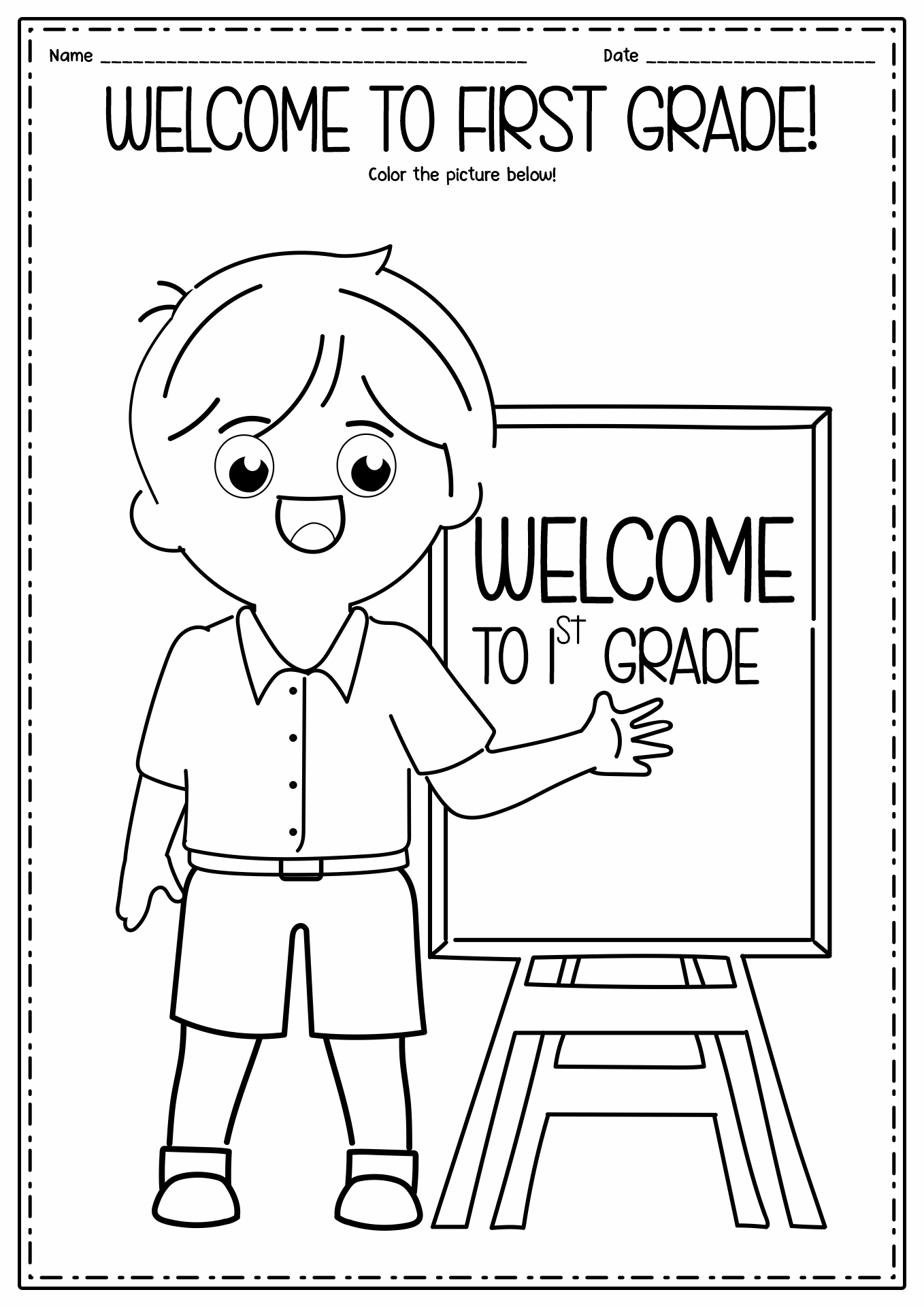 First Grade Coloring Pages Image