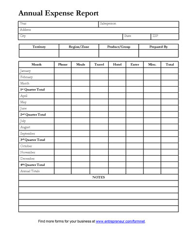 Free Printable Expense Report Template Image
